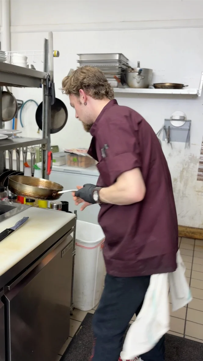 Seth Romero working in Romero’s kitchen.